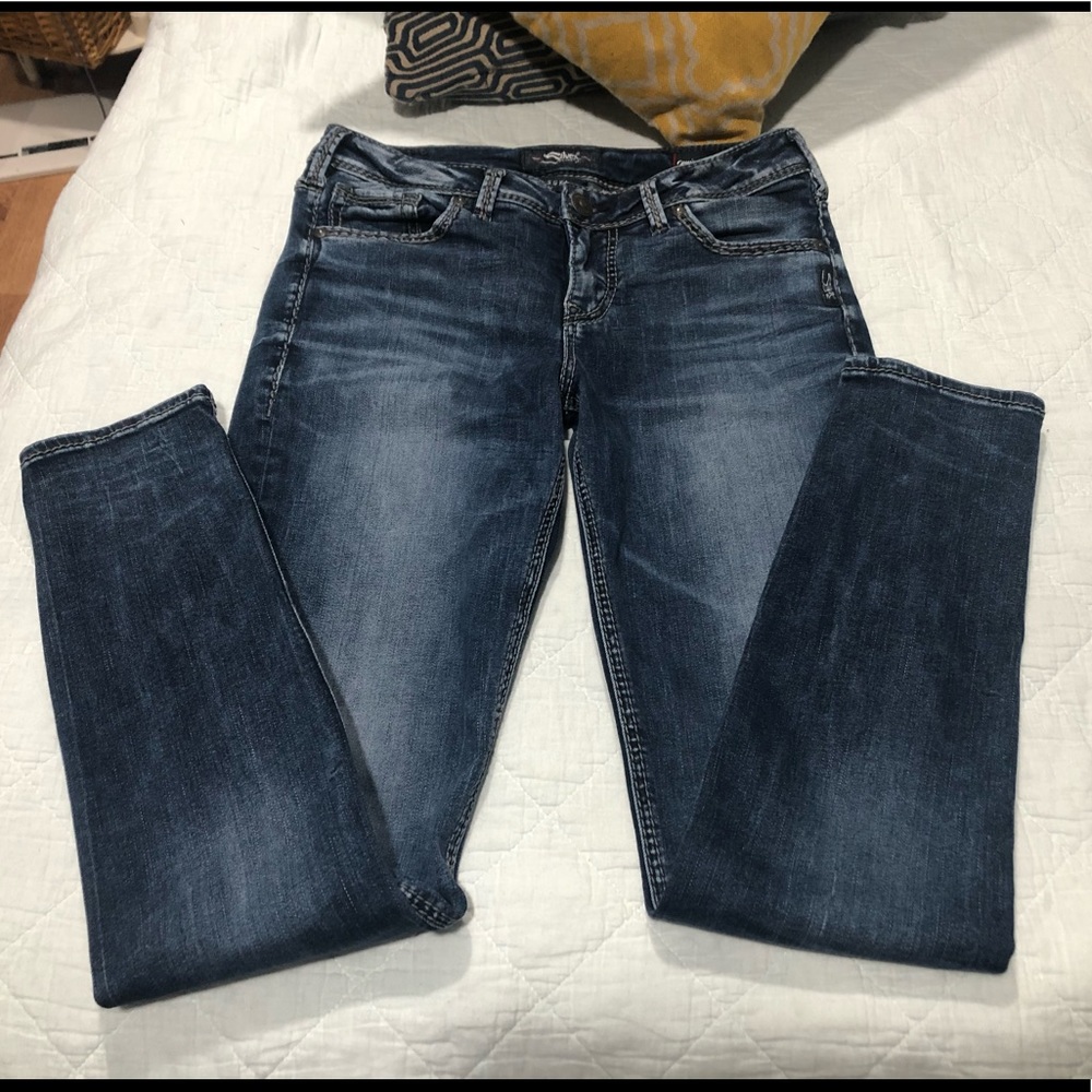 Silver skinny jeans